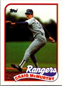 1989 Topps Baseball Card Craig McMurtry Texas Rangers sk3135