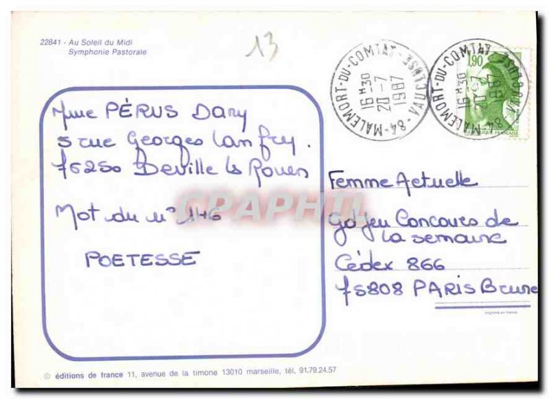 Postcard Modern Au Soleil du Midi Symphony Pastorae