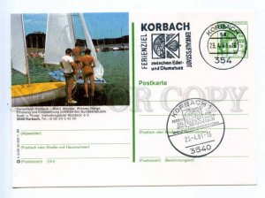 420190 GERMANY 1981 year Korbach yachting postal postcard