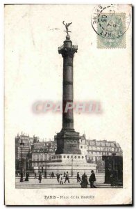 Paris Old Postcard Place de la Bastille