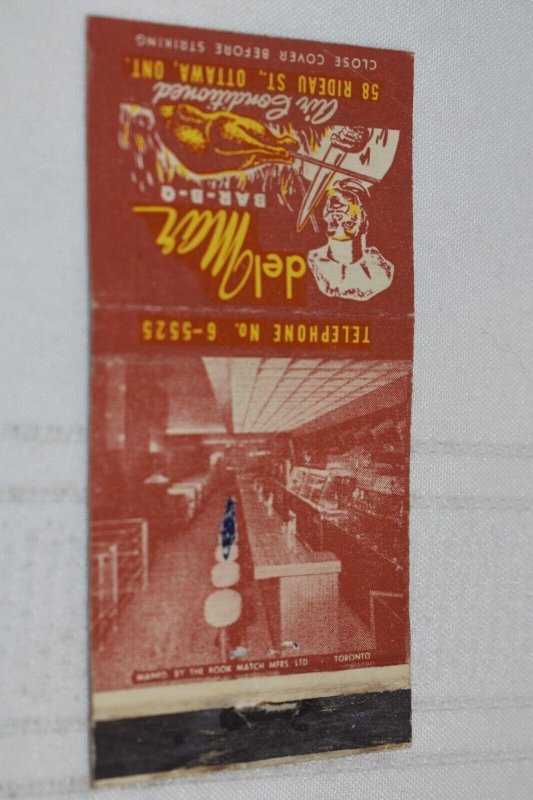 del Mar Bar-B-Q Ottawa ONT 30 Strike Matchbook Cover