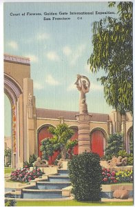 San Francisco Golden Gate International Expo 1939 Court of Flowers Postcard