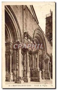 Old Postcard Saint Gilles Du Gard Portal Church