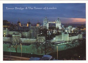 England London Tower Bridge And Tower Of London At Night