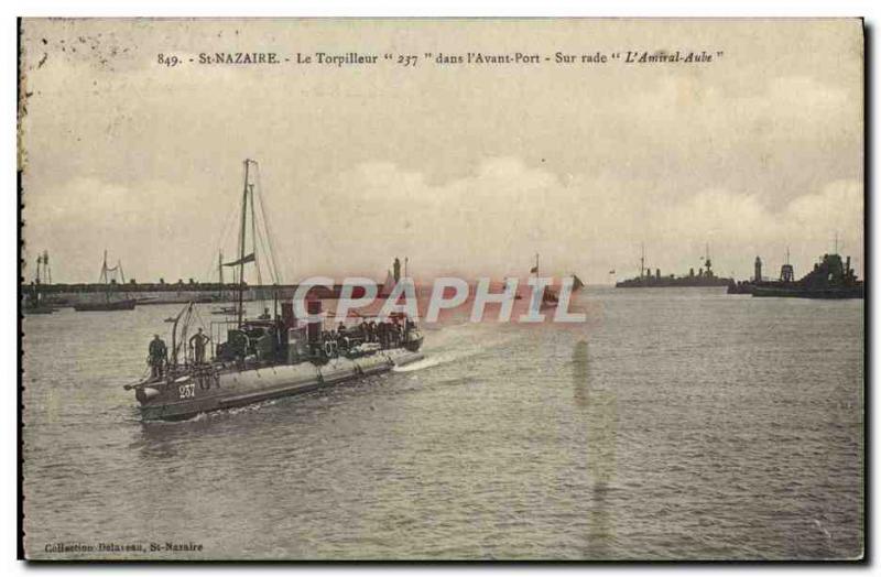 Postcard Old St Nazaire The Torpedo 237 in & # 39avant harbor harbor on L & #...