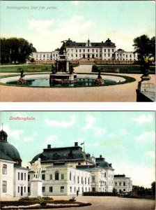 2~ca1910's Postcards  Sweden  DROTTNINGHOLM PALACE Statues & Fountain Views