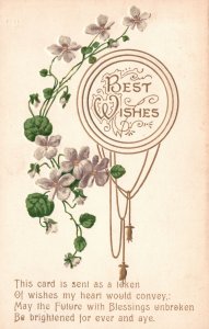 Vintage Postcard 1900s Best Wishes Greetings This Card Sent As A Token of Wishes