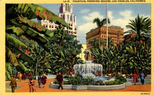 Los Angeles, California - The Fountain at Pershing Square - in the 1940s
