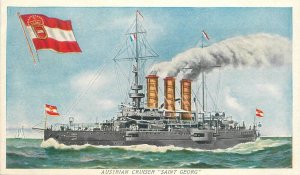 Postcard C1910 Navy Military The Saint Georg Austrian Cruiser Prudential 23-6308