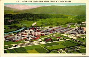 Linen Postcard Ecusta Paper Corporation in Pisgah Forest, North Carolina