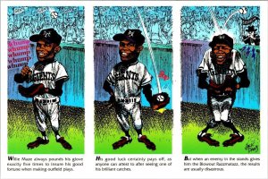 Baseball Comic WILLIE MAYS Charms & Hexes~Humbug Mag~Kurtzman 1991 4X6 Postcard