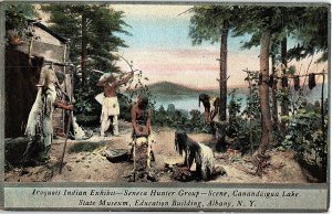 Postcard NATIVE INDIAN SCENE Albany New York NY AI4636