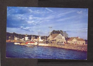 ME Boat Landing Bay of Naples Maine Esso Gas Station Airplanes Planes Postcard