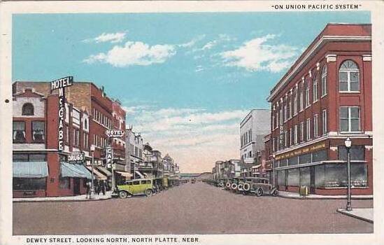 Nebraska North Platte Union Street Looking North 1938 Curteich