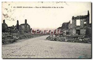 Chauny - Place de l & # 39hotel City and street la fere - Old Postcard