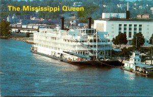 Iowa Burlington The Mississippi Queen Docked At The Shoreline