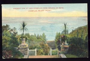 Bluff Point, NY Postcard, Lake Champlain View From Hotel