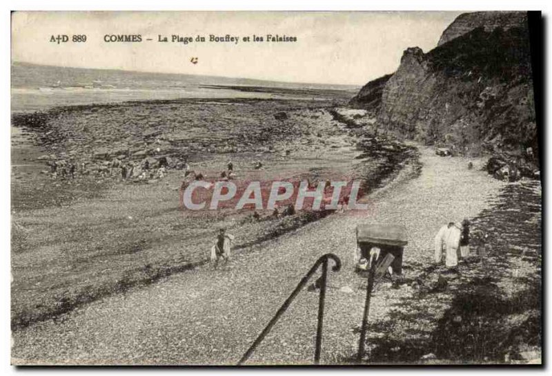 Old Postcard Commes The Bouffey Beach and Cliffs