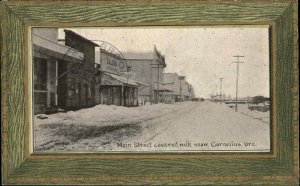 Cornelius Oregon OR Main St. c1910 PostcardDeltiology Adv on Back