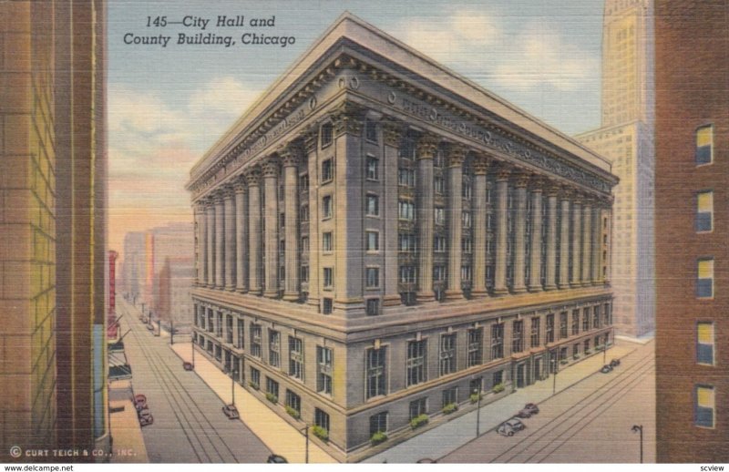 CHICAGO, Illinois, 1930-40s ; City Hall and County Building