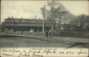 Wallingford CT RR Train Station Depot c1905 Postcard