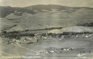 Sanborn RPPC Postcard Y-2560 Panorama of Dubois WY from the East, Fremont County