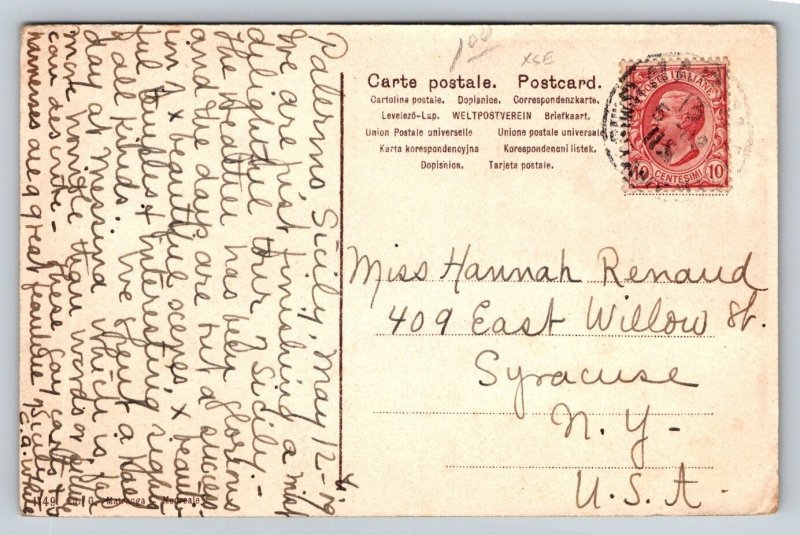 1919  Palermo  Sicily   Italy   Postcard