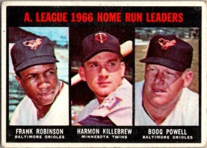 1967 Topps Baseball Card '66 AL Home Ron Leaders Killebrew Powell Robins...