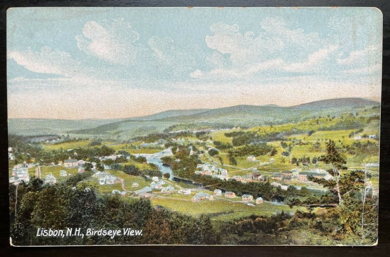 Vintage Postcard 1907-1915 Birdseye View, Lisbon, New Hampshire