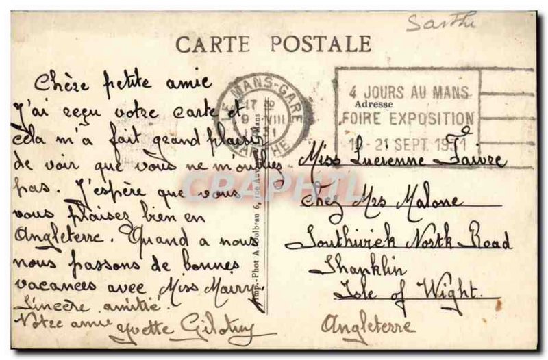 Old Postcard Le Mans Cathedral Bridge and tunnel X