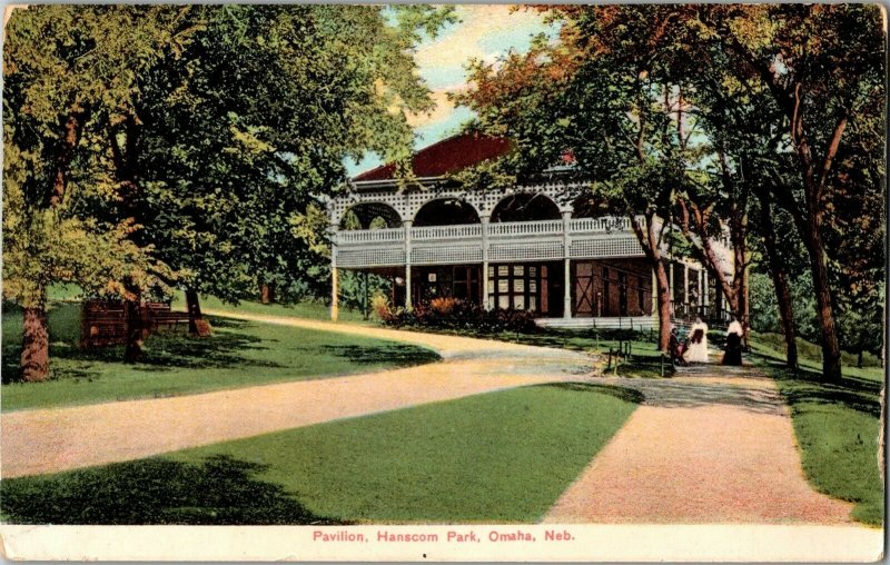 Pavilion at Hanscom Park, Omaha NE Vintage Postcard F02