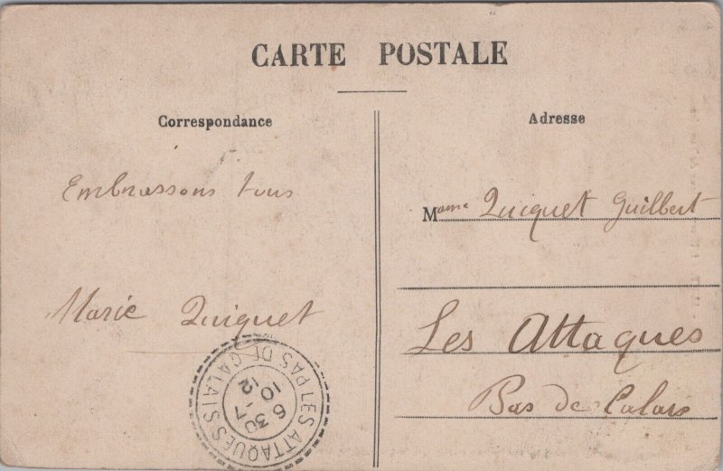 France Ault L'Hiver un jour de Tempête Vintage Postcard C365