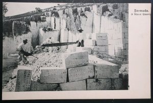 Mint Vintage Bermuda Stone Quarry Real Photo Postcard RPPC