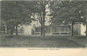 Connecticut Suffield Library Institute C-1910 Postcard American News 22-10074