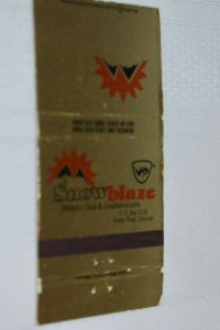 Snow Blaze Athletic Club and Condominiums Winter Park 30 Strike Matchbook Cover