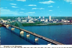 Tennessee Memphis Skyline With Mississippi River