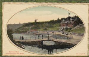 Canada New Brunswick St John Rickwood Park Showing Pavilion and Bridge