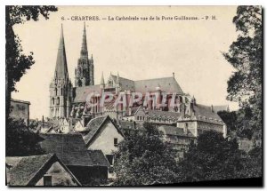 Postcard The Old Chartres Vathedrale to Porte Guillaume