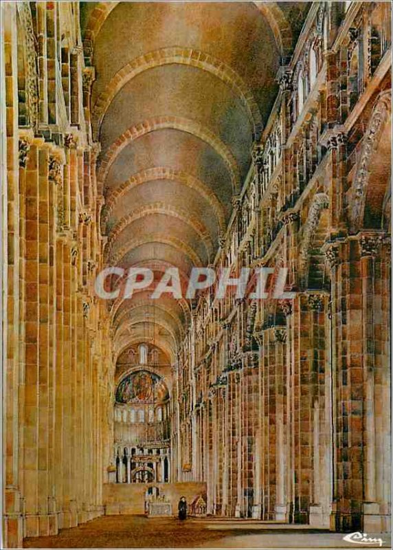 Modern Postcard Cluny (S & L) France Great Nave of the Abbey of St Hugh (1088...