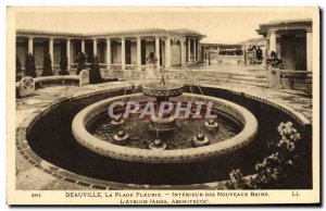 Old Postcard Deauville Beach Fleurie Interior atrium of The New Baths