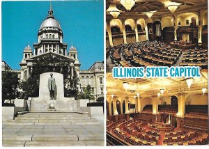 Split View Illinois State Capitol Springfield Illinois 4 by 6 card