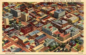 Indiana South Bend Aerial View Of Business District Curteich