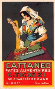 CATTANEO PATES ALIMENTAIRES C. TICOZZI BELGIUM ADVERTISING STAMP POSTCARD 1937