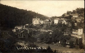 Littleton West Virginia WV Homes Along RR Train Tracks Real Photo Postcard c1910