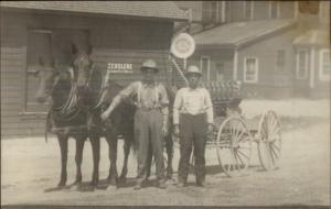 Horse Team Proud Men ZEROLENE & DIAMOND TIRES Adv Signs Unidentified RPPC