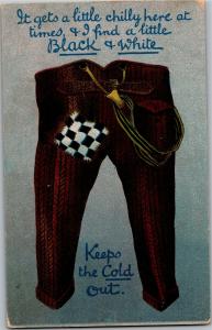 Mens Pants Patched Suspenders Comic c1909 Vintage Postcard R07