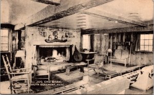 Jug End Barn South Egremont Massachusetts MA Antique Postcard PM Cancel WOB Note 