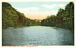 Vintage Postcard Cotton Factory Viaduct Shenectady NY Chas. W. Hughes Bridge