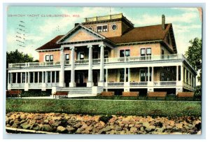 1910 Oshkosh Yacht Club, Oshkosh, Wisconsin WI Posted Antique Postcard 