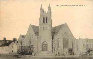 Vintage Postcard First Baptist Church Burliington NJ